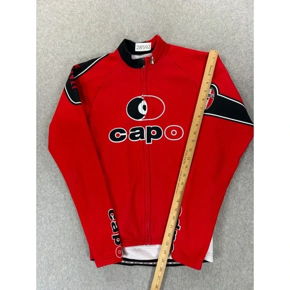 Capo Italy Long Sleeve Winter Cycling Jersey (Men's Small) Red - Picture 5 of 12